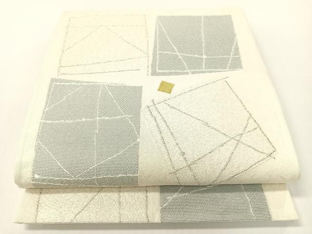 平和屋着物▽六通柄袋帯　スリーシーズン　春夏秋　青衣の人　金銀糸　正絹　逸品　CABG1632vp