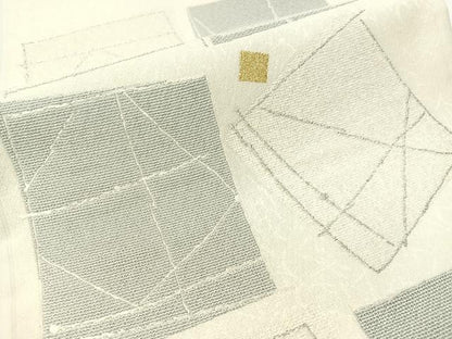 平和屋着物▽六通柄袋帯　スリーシーズン　春夏秋　青衣の人　金銀糸　正絹　逸品　CABG1632vp