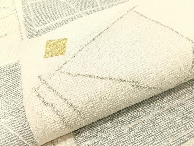 平和屋着物▽六通柄袋帯　スリーシーズン　春夏秋　青衣の人　金銀糸　正絹　逸品　CABG1632vp