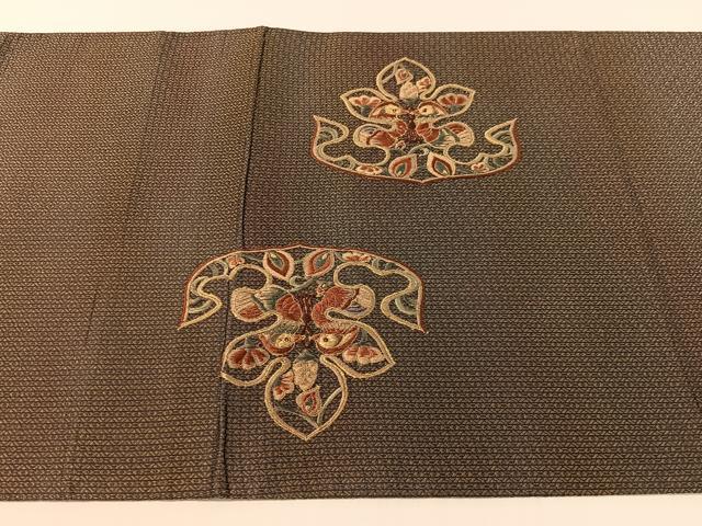 平和屋着物●ひなや工房　くむ・あむ・おる　伊豆蔵明彦　太鼓柄袋帯　総刺繍　双鳥更紗吉祥文　金糸　正絹　逸品　CABG1635vp