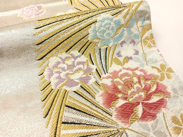 平和屋着物●六通柄袋帯　唐織　舞花文　金銀糸　正絹　逸品　CABG1641vp