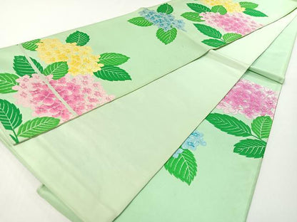 平和屋着物●森英恵・HANAE MORI　六通柄袋帯　唐織　紫陽花　正絹　逸品　未使用　CABG1652vp