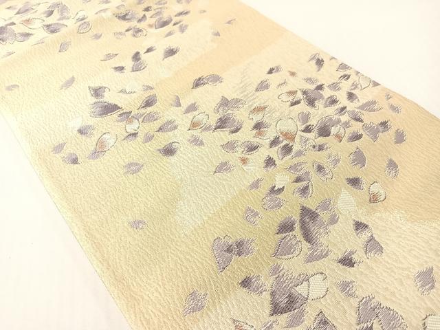 平和屋着物●六通柄袋帯　舞桜　金銀糸　正絹　逸品　未使用　CABG1662vp