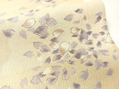 平和屋着物●六通柄袋帯　舞桜　金銀糸　正絹　逸品　未使用　CABG1662vp
