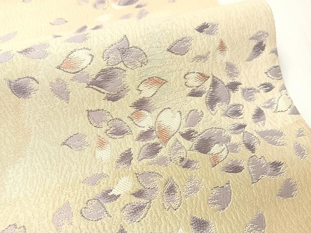 平和屋着物●六通柄袋帯　舞桜　金銀糸　正絹　逸品　未使用　CABG1662vp