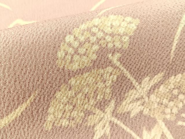 平和屋着物●東京友禅　熊谷好博子　九寸名古屋帯　草花文　鬼しぼ縮緬　正絹　逸品　CABG1668vp