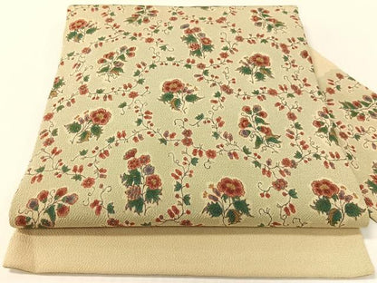 平和屋着物●九寸名古屋帯　花唐草文　金彩　鬼しぼ縮緬　正絹　逸品　CABG1670vp