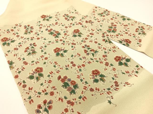 平和屋着物●九寸名古屋帯　花唐草文　金彩　鬼しぼ縮緬　正絹　逸品　CABG1670vp