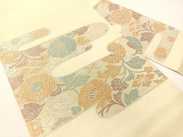 平和屋着物●西陣　川島織物　九寸名古屋帯　唐織　霞花文　正絹　逸品　CABG1672vp