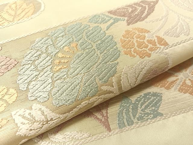 平和屋着物●西陣　川島織物　九寸名古屋帯　唐織　霞花文　正絹　逸品　CABG1672vp