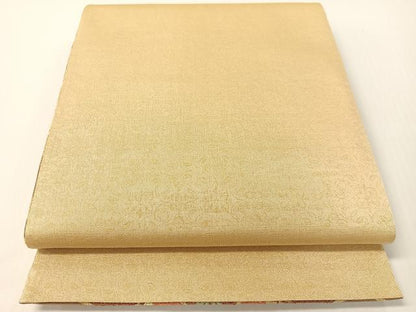 平和屋着物●両面　全通柄袋帯　葡萄唐草文錦　金糸　正絹　逸品　CABG1680vp