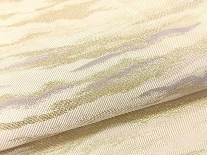 平和屋着物●両面　六通柄袋帯　霞文　金糸　正絹　逸品　CABG1685vp