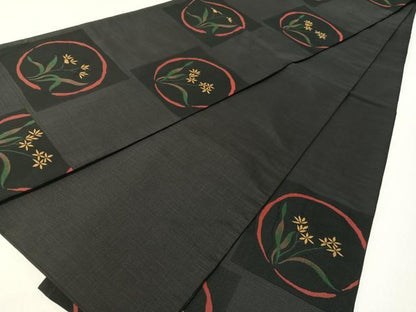 平和屋着物●名門木屋太　今河織物　六通柄袋帯　草花丸文　正絹　逸品　未使用　CABG1687vp