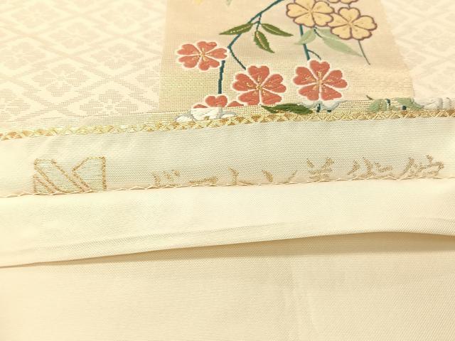 平和屋着物●六通柄袋帯　唐織　ボストン美術館　枝垂れ花間道　金糸　正絹　逸品　CABG1689vp