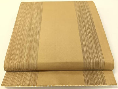 平和屋着物●インドタッサーシルク アッサム原産 野蚕糸 きりばめ手織 ムガシルク 帯洛工房 両面 全通柄袋帯 証紙付き 正絹 逸品CABG1690vp