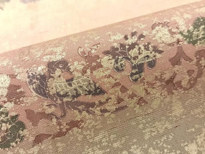 平和屋着物●石川県指定無形文化財　牛首紬　白山工房　手織り　角印　全通柄袋帯　鳳凰狩猟更紗　金彩　正絹　逸品　CABG1691vp