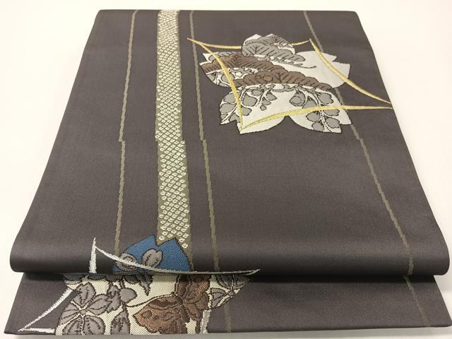 平和屋着物●西洞院辻が花　大脇一心　六通柄袋帯　藤松花蝶文　金銀糸　正絹　逸品　未使用　CABG1692vp