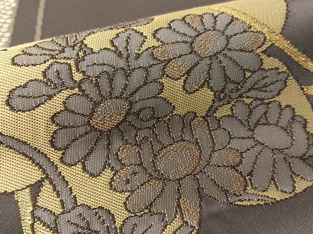 平和屋着物●西洞院辻が花　大脇一心　六通柄袋帯　藤松花蝶文　金銀糸　正絹　逸品　未使用　CABG1692vp