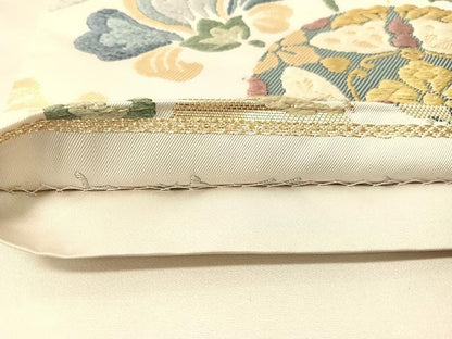 平和屋着物●六通柄袋帯　唐織　正倉院更紗　金糸　正絹　逸品　CABG1693vp