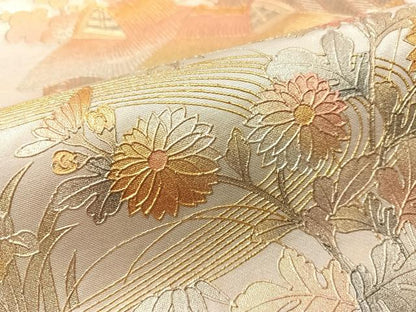 平和屋着物●金彩友禅　卓越技能者・名工・和田光正　太鼓柄袋帯　御所解文　正絹　逸品　CABG1705vp