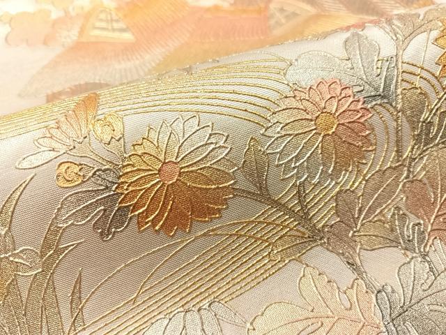 平和屋着物●金彩友禅　卓越技能者・名工・和田光正　太鼓柄袋帯　御所解文　正絹　逸品　CABG1705vp