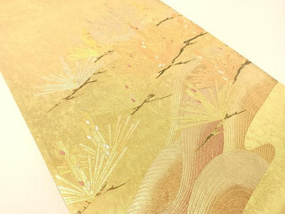 平和屋着物●金彩友禅　卓越技能者・名工・和田光正　太鼓柄袋帯　浜松文　正絹　逸品　CABG1710vp