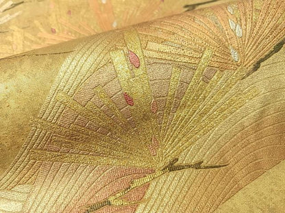 平和屋着物●金彩友禅　卓越技能者・名工・和田光正　太鼓柄袋帯　浜松文　正絹　逸品　CABG1710vp