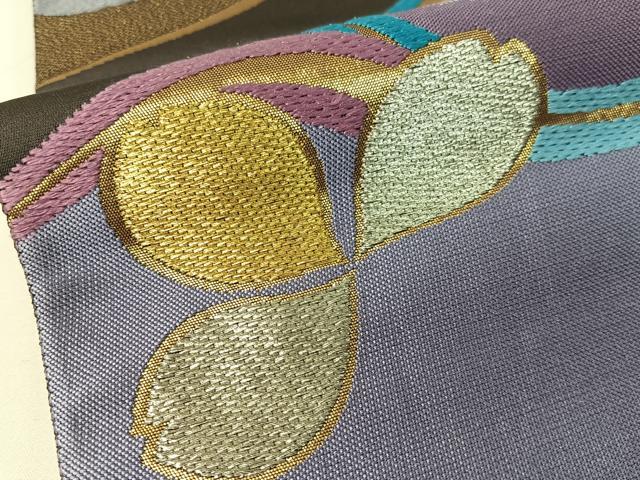 平和屋着物●六通柄袋帯　舞桜松文　金銀糸　正絹　逸品　CABG1712vp