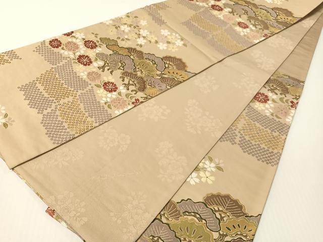 平和屋着物●こむさでもーど・COMME CA DU MODE　六通柄袋帯　唐織　花松文　正絹　逸品　CABG1715vp