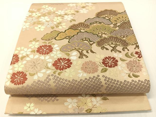 平和屋着物●こむさでもーど・COMME CA DU MODE　六通柄袋帯　唐織　花松文　正絹　逸品　CABG1715vp
