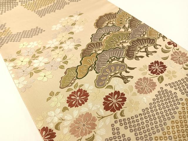平和屋着物●こむさでもーど・COMME CA DU MODE　六通柄袋帯　唐織　花松文　正絹　逸品　CABG1715vp
