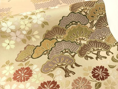 平和屋着物●こむさでもーど・COMME CA DU MODE　六通柄袋帯　唐織　花松文　正絹　逸品　CABG1715vp
