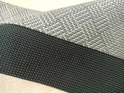 平和屋着物●九寸名古屋帯　紬地　切嵌　斜線文　銀糸　正絹　逸品　CABG1719vp