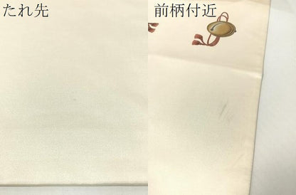 平和屋着物●太鼓柄袋帯　作家物　手描き　猫　正絹　逸品　CABG1723vp