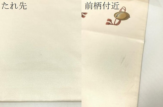 平和屋着物●太鼓柄袋帯　作家物　手描き　猫　正絹　逸品　CABG1723vp
