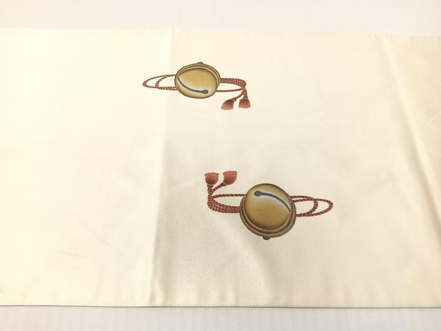平和屋着物●太鼓柄袋帯　作家物　手描き　猫　正絹　逸品　CABG1723vp