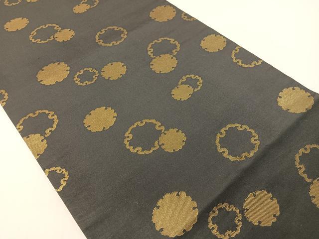 平和屋着物●つけ帯　雪輪文様　金糸　正絹　逸品　CABG1726vp