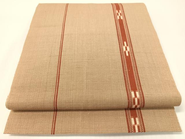 平和屋着物●沖縄県伝統工芸品 八重山ミンサー 八重山藍 手織り 八寸名古屋帯 竹富町織物謹製 献上 さが美扱い 証紙付 綿 逸品 CABG1728vp