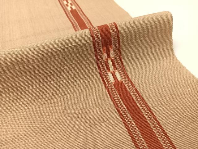 平和屋着物●沖縄県伝統工芸品 八重山ミンサー 八重山藍 手織り 八寸名古屋帯 竹富町織物謹製 献上 さが美扱い 証紙付 綿 逸品 CABG1728vp