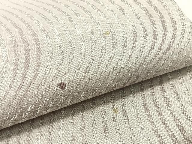 平和屋着物●両面　六通柄袋帯　よろけ縞　金糸　正絹　逸品　CABG1730vp