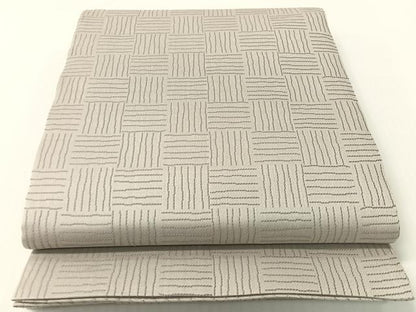 平和屋着物●両面　六通柄袋帯　よろけ縞　金糸　正絹　逸品　CABG1730vp