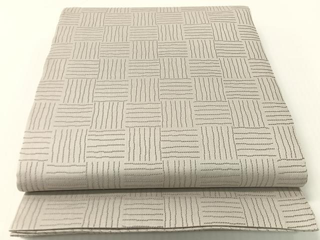 平和屋着物●両面　六通柄袋帯　よろけ縞　金糸　正絹　逸品　CABG1730vp