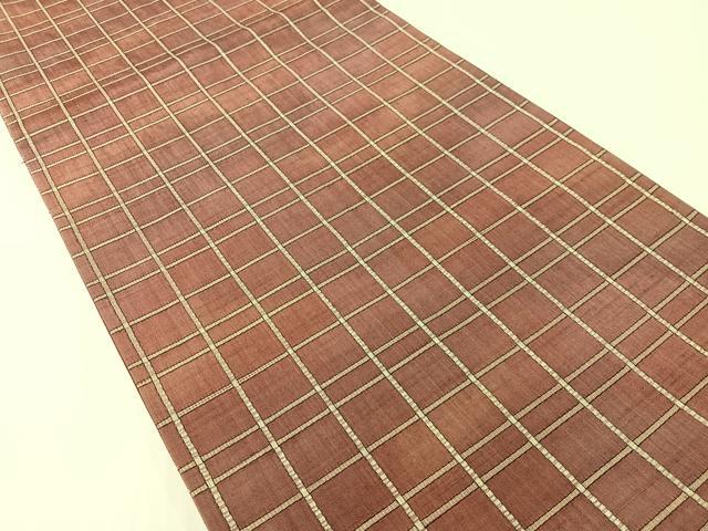 平和屋着物●両面　全通柄袋帯　ひげ紬　吉野間道　正絹　逸品　CABG1732vp