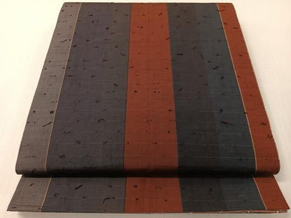 平和屋着物●両面　全通柄袋帯　ひげ紬　吉野間道　正絹　逸品　CABG1732vp