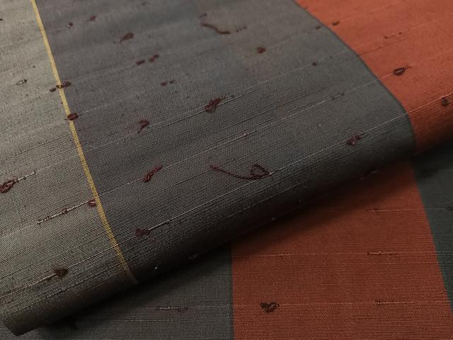 平和屋着物●両面　全通柄袋帯　ひげ紬　吉野間道　正絹　逸品　CABG1732vp