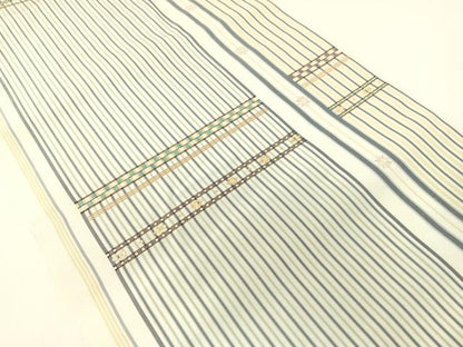 平和屋着物●本場筑前博多織　八寸名古屋帯　雅間道文　金糸　正絹　逸品　CABG1740vp