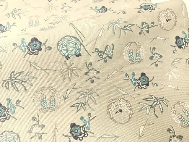 平和屋着物●六通柄袋帯　紹巴紅型　吉祥花文　正絹　逸品　CABG1741vp