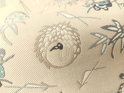 平和屋着物●六通柄袋帯　紹巴紅型　吉祥花文　正絹　逸品　CABG1741vp