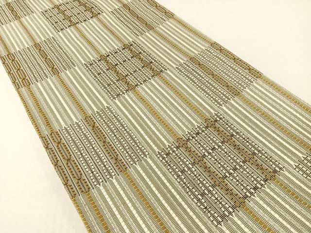 平和屋着物●全通柄袋帯　市松文様　正絹　逸品　CABG1745vp