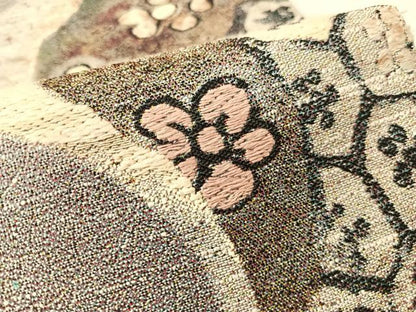 平和屋着物●西陣　とみや織物謹製　とみや帯　両面　六通柄袋帯　点描織　道長吉祥花文　正絹　逸品　未使用　CABG1746vp